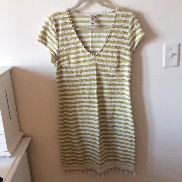 Anthropologie Green Striped Dress - Picture 1 of 5